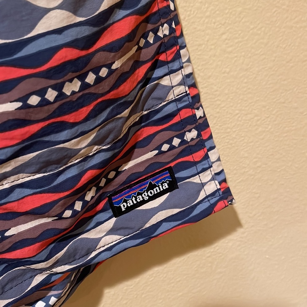 NWT Patagonia Baggies Longs 7” Shorts in Coast Highway Multi: Sumac Red - Picture 4 of 6
